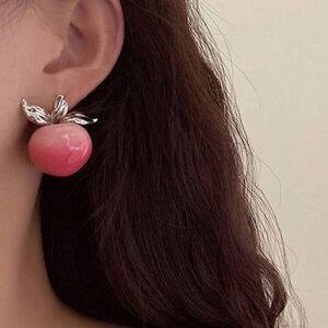Peach stud earrings #877